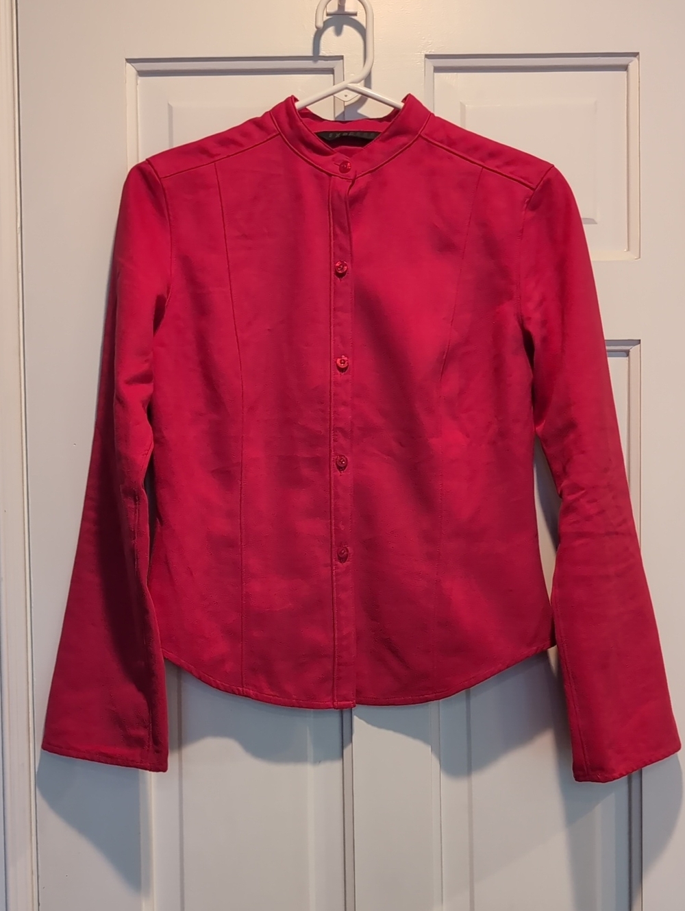 Vintage Y2K Express Fuchsia Button-Front Long Sleeve Shirt